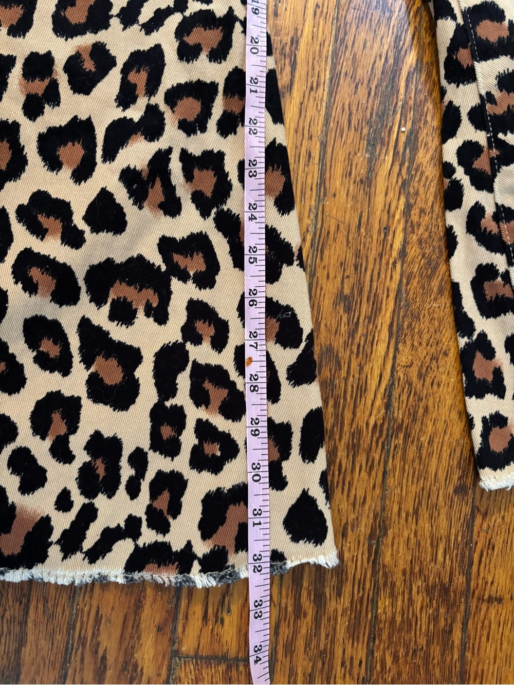 Peach Love California Women's Leopard Print Flare Pants Stretch Twill Zip L - Picture 5 of 7